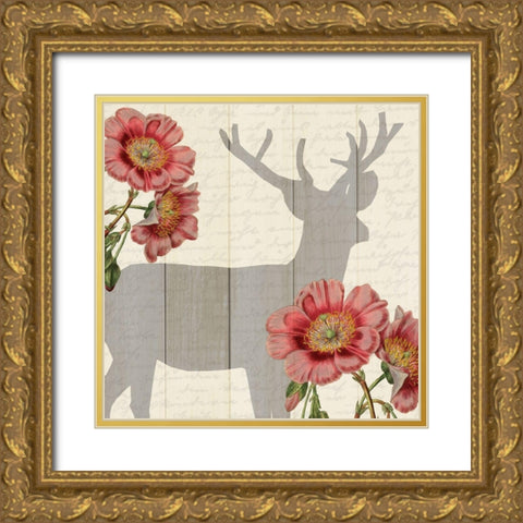 Wild Silhouette 1 Gold Ornate Wood Framed Art Print with Double Matting by Kimberly, Allen