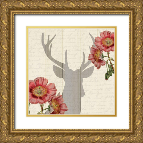 Wild Silhouette 2 Gold Ornate Wood Framed Art Print with Double Matting by Kimberly, Allen