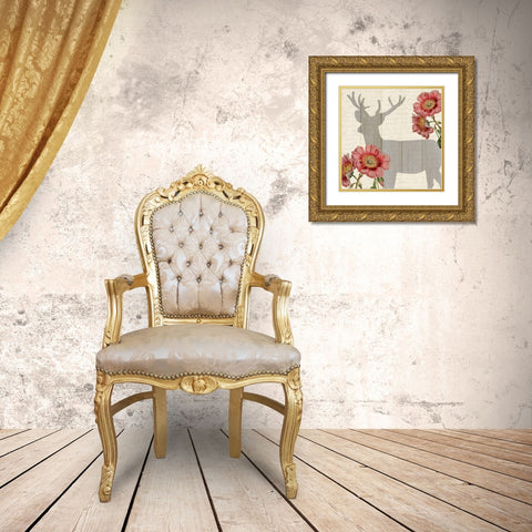 Wild Silhouette 3 Gold Ornate Wood Framed Art Print with Double Matting by Kimberly, Allen