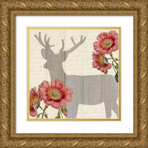 Wild Silhouette 3 Gold Ornate Wood Framed Art Print with Double Matting by Kimberly, Allen