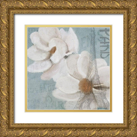 French Floral 1 Gold Ornate Wood Framed Art Print with Double Matting by Kimberly, Allen