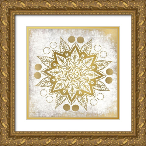 Gold Mandala 3 Gold Ornate Wood Framed Art Print with Double Matting by Kimberly, Allen