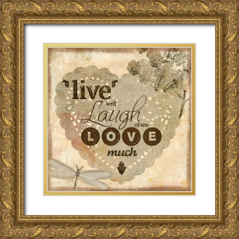 Live Well Gold Ornate Wood Framed Art Print with Double Matting by Allen, Kimberly