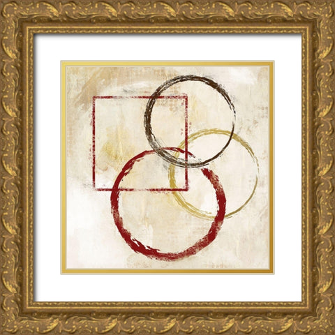 Circles and Squares 1 Gold Ornate Wood Framed Art Print with Double Matting by Allen, Kimberly