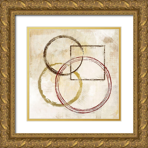 Circles and Squares 2 Gold Ornate Wood Framed Art Print with Double Matting by Allen, Kimberly