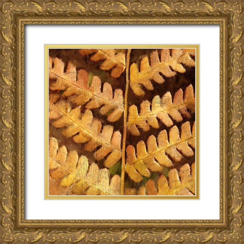 Autumn Leaves 2 Gold Ornate Wood Framed Art Print with Double Matting by Kimberly, Allen