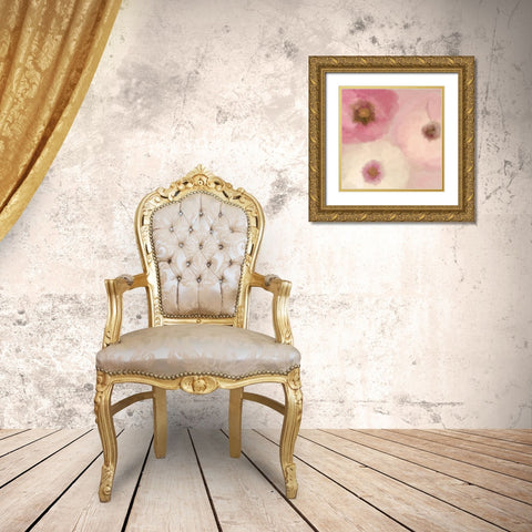 Blush Blooms 2 Gold Ornate Wood Framed Art Print with Double Matting by Kimberly, Allen