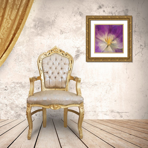 Purple Bloom Gold Ornate Wood Framed Art Print with Double Matting by Kimberly, Allen