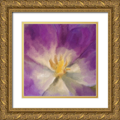 Purple Bloom Gold Ornate Wood Framed Art Print with Double Matting by Kimberly, Allen