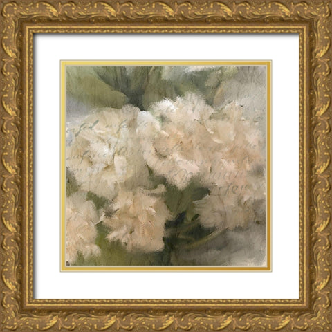 Summer Hydrangeas 1 Gold Ornate Wood Framed Art Print with Double Matting by Kimberly, Allen