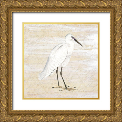 Shore Birds 1 Gold Ornate Wood Framed Art Print with Double Matting by Kimberly, Allen