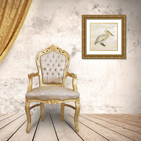 Shore Birds 3 Gold Ornate Wood Framed Art Print with Double Matting by Kimberly, Allen