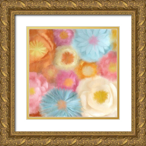 Cluster of Blooms 1 Gold Ornate Wood Framed Art Print with Double Matting by Kimberly, Allen