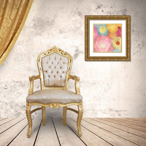Cluster of Blooms 2 Gold Ornate Wood Framed Art Print with Double Matting by Kimberly, Allen