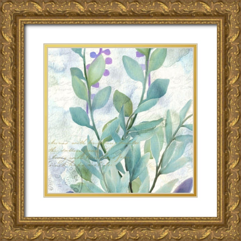 Watercolor Floral 6 Gold Ornate Wood Framed Art Print with Double Matting by Kimberly, Allen