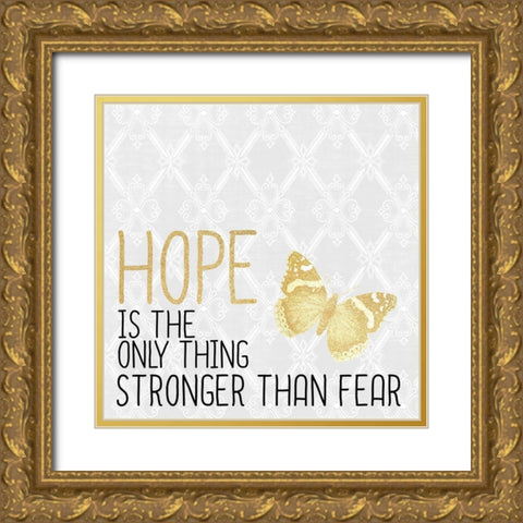 HOPE Gold Ornate Wood Framed Art Print with Double Matting by Kimberly, Allen