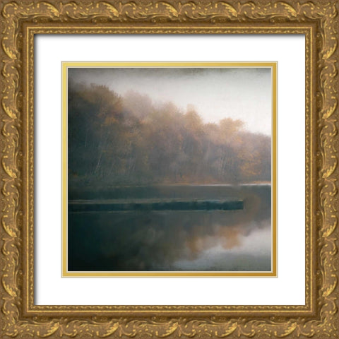 Cloudy Lake 1 Gold Ornate Wood Framed Art Print with Double Matting by Allen, Kimberly