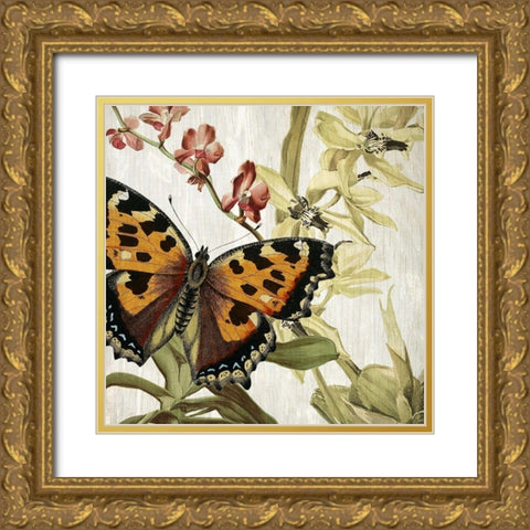 Butterfly World 2 Gold Ornate Wood Framed Art Print with Double Matting by Kimberly, Allen