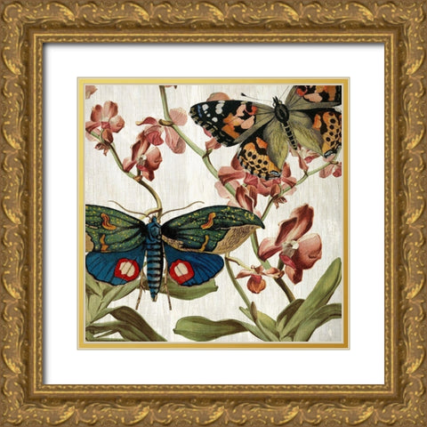 Butterfly World 3 Gold Ornate Wood Framed Art Print with Double Matting by Kimberly, Allen