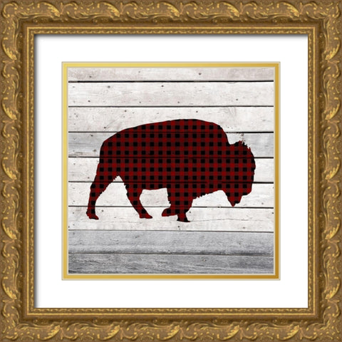 Moose and Bison Landing 1 Gold Ornate Wood Framed Art Print with Double Matting by Kimberly, Allen