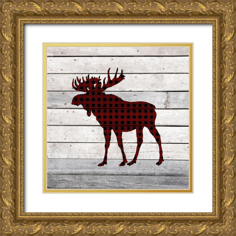 Moose and Bison Landing 2 Gold Ornate Wood Framed Art Print with Double Matting by Kimberly, Allen