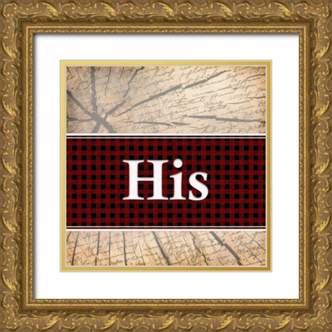 Hers and His 2 Gold Ornate Wood Framed Art Print with Double Matting by Kimberly, Allen