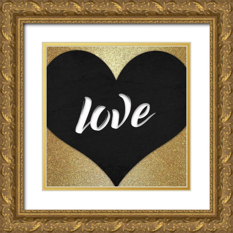 Paris Love 1 Gold Ornate Wood Framed Art Print with Double Matting by Kimberly, Allen