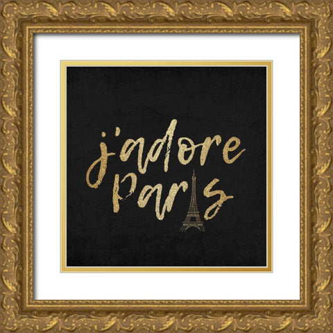 My Heart is in Paris 2 Gold Ornate Wood Framed Art Print with Double Matting by Kimberly, Allen