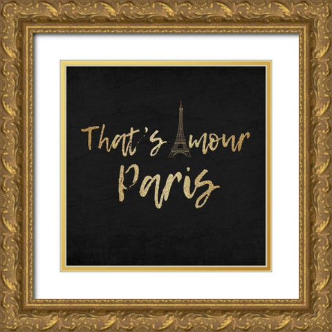 My Heart is in Paris 4 Gold Ornate Wood Framed Art Print with Double Matting by Kimberly, Allen