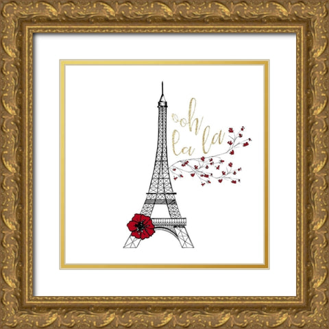 Paris Dreaming 1 Gold Ornate Wood Framed Art Print with Double Matting by Kimberly, Allen