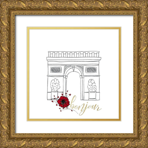 Paris Dreaming 2 Gold Ornate Wood Framed Art Print with Double Matting by Kimberly, Allen