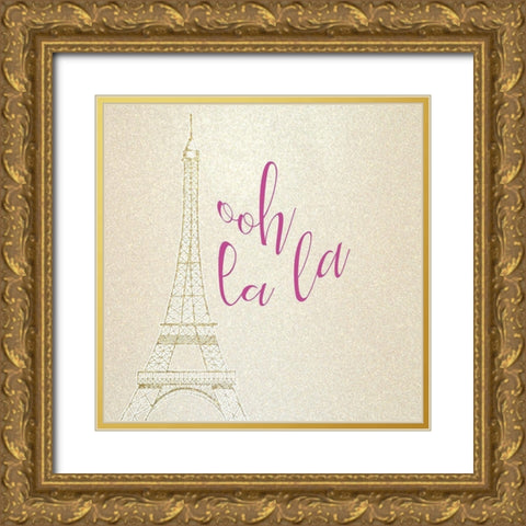 La La 2 Gold Ornate Wood Framed Art Print with Double Matting by Kimberly, Allen