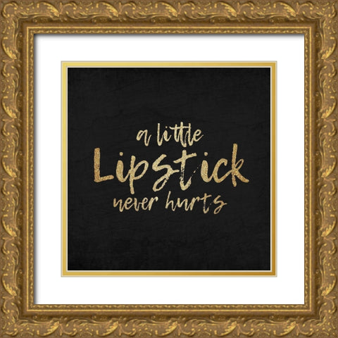 Lips 3 Gold Ornate Wood Framed Art Print with Double Matting by Kimberly, Allen