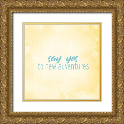 Just Live 2 Gold Ornate Wood Framed Art Print with Double Matting by Kimberly, Allen