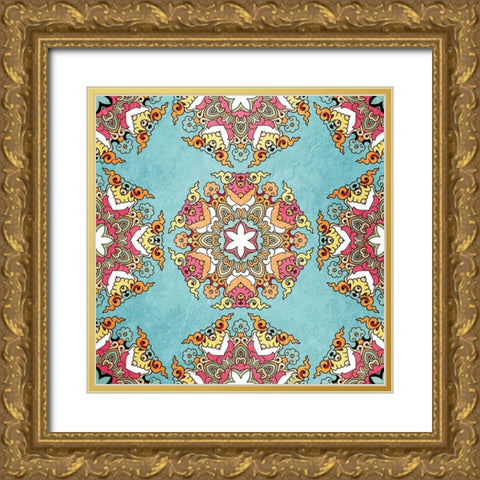 Bright Tile 1 Gold Ornate Wood Framed Art Print with Double Matting by Kimberly, Allen