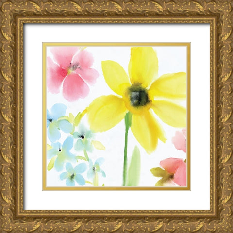 Springtime Blooms 1 Gold Ornate Wood Framed Art Print with Double Matting by Kimberly, Allen