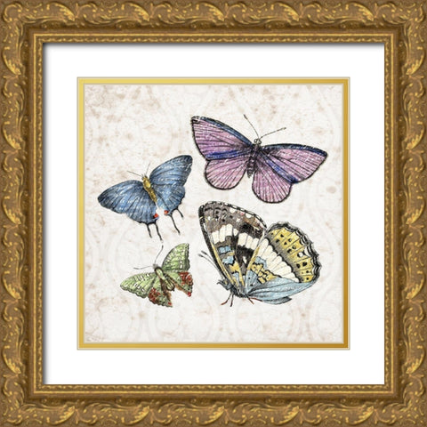 Butterfly Flight 1 Gold Ornate Wood Framed Art Print with Double Matting by Kimberly, Allen