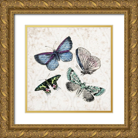 Butterfly Flight 2 Gold Ornate Wood Framed Art Print with Double Matting by Kimberly, Allen