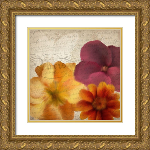 Autumn Blooms 1 Gold Ornate Wood Framed Art Print with Double Matting by Kimberly, Allen