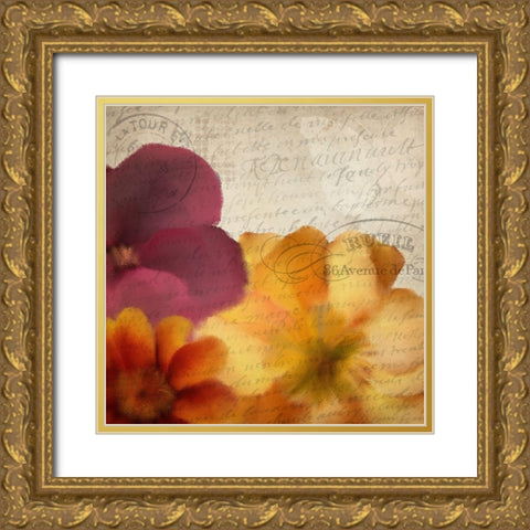 Autumn Blooms 2 Gold Ornate Wood Framed Art Print with Double Matting by Kimberly, Allen