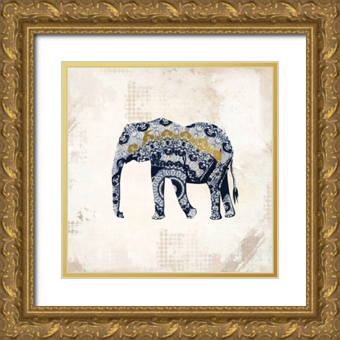 Indigo Safari 2 Gold Ornate Wood Framed Art Print with Double Matting by Kimberly, Allen