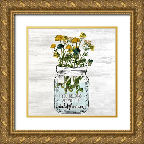Wildflower Jar 1 Gold Ornate Wood Framed Art Print with Double Matting by Kimberly, Allen