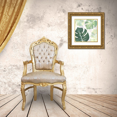 Sage Palms 1 Gold Ornate Wood Framed Art Print with Double Matting by Kimberly, Allen