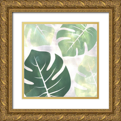 Sage Palms 1 Gold Ornate Wood Framed Art Print with Double Matting by Kimberly, Allen