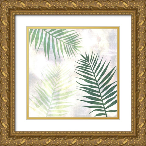 Sage Palms 2 Gold Ornate Wood Framed Art Print with Double Matting by Kimberly, Allen