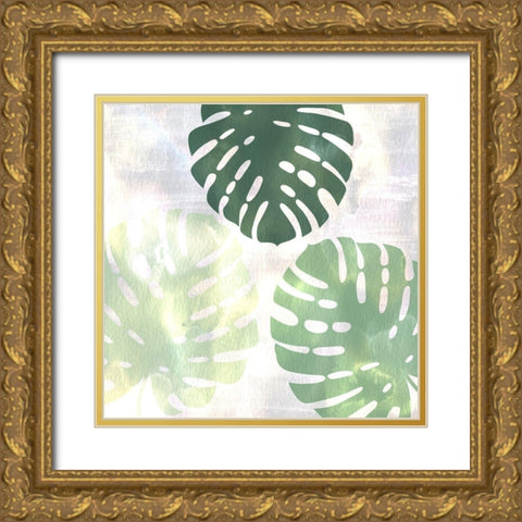 Sage Palms 3 Gold Ornate Wood Framed Art Print with Double Matting by Kimberly, Allen