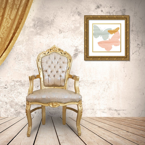 Butterfly Collection 1 Gold Ornate Wood Framed Art Print with Double Matting by Kimberly, Allen