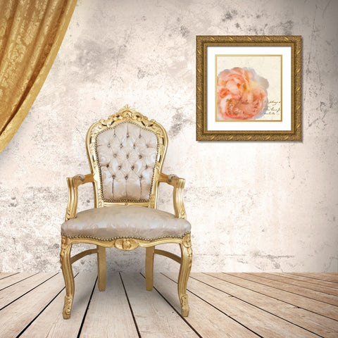 Spring Blooming Peach Gold Ornate Wood Framed Art Print with Double Matting by Kimberly, Allen