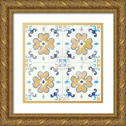 Old Tile 2 Gold Ornate Wood Framed Art Print with Double Matting by Kimberly, Allen