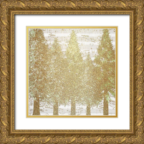 Glitter Christmas 1 Gold Ornate Wood Framed Art Print with Double Matting by Kimberly, Allen